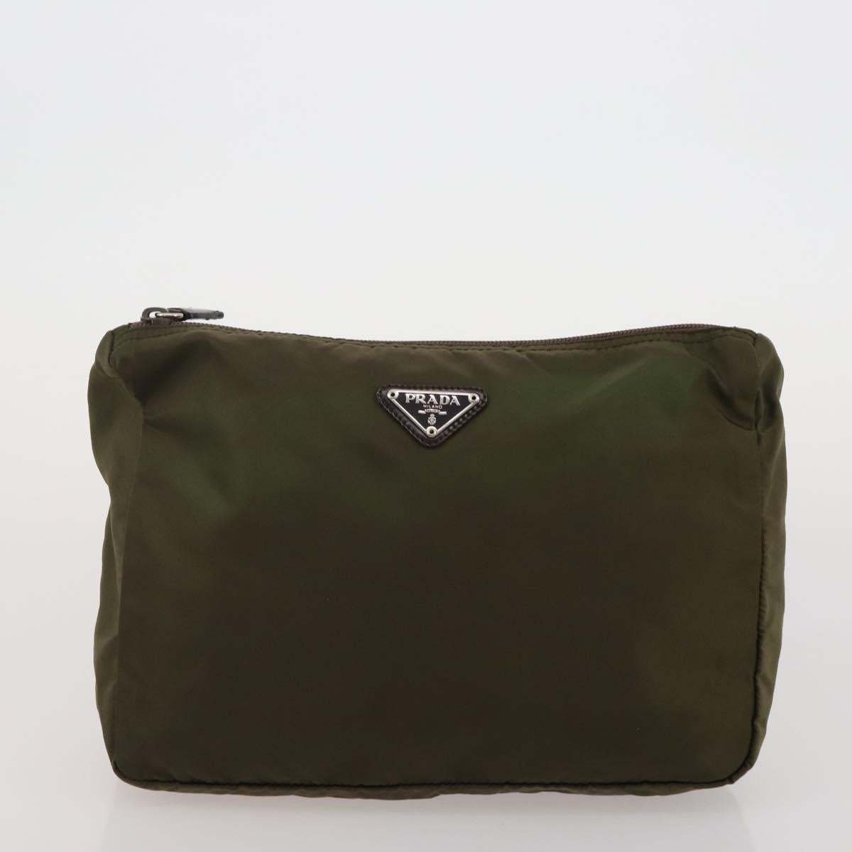 PRADA Hand Bag Nylon 4 Set Khaki Light Blue Red Auth 185563