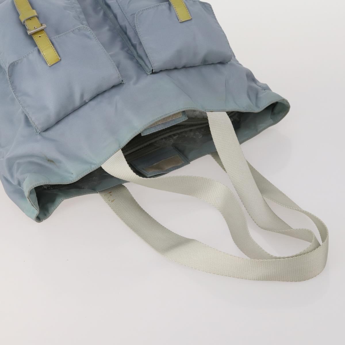 PRADA Hand Bag Nylon 4 Set Khaki Light Blue Red Auth 185563