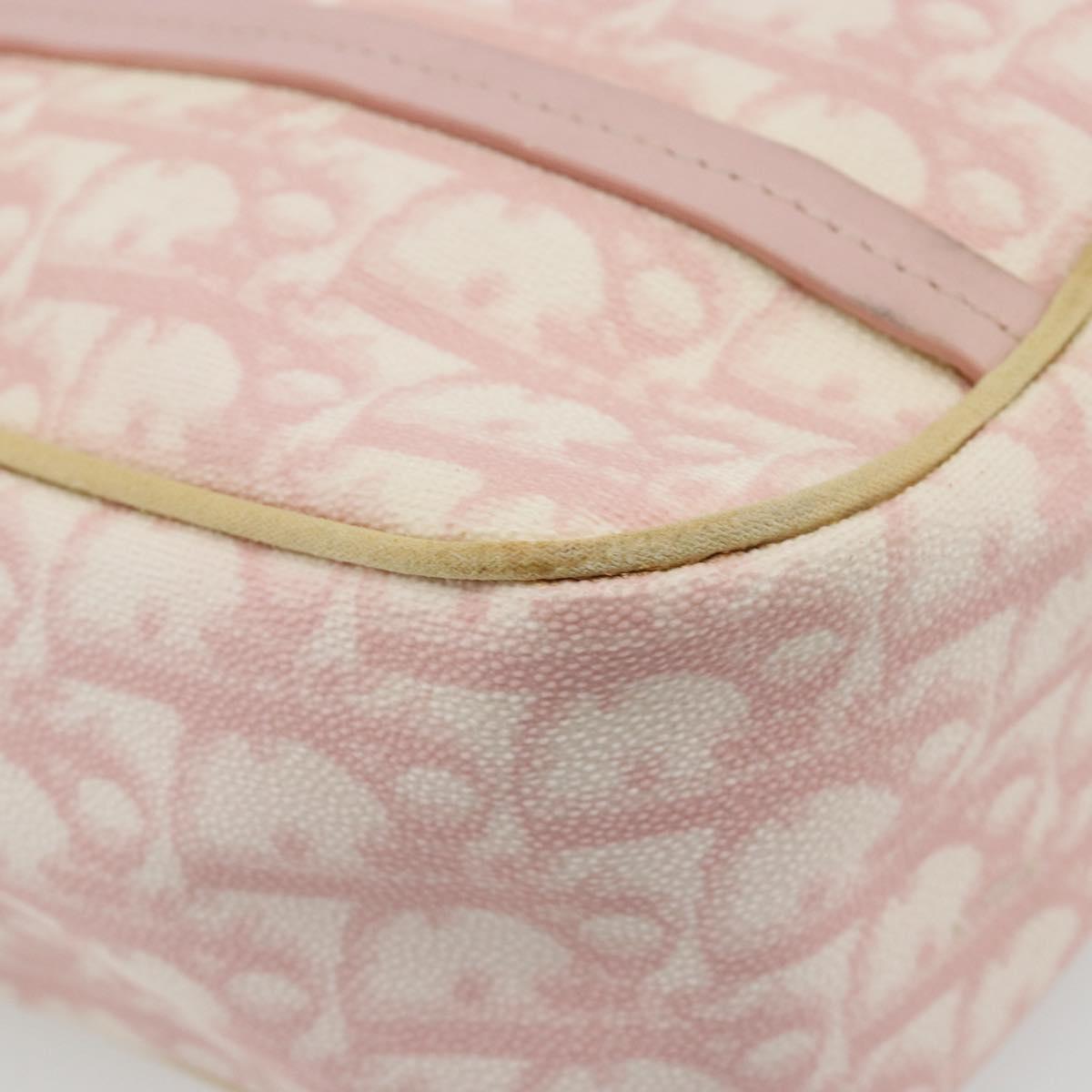 Christian Dior Trotter Canvas Chain Hand Bag PVC Pink Gold Auth 185587A