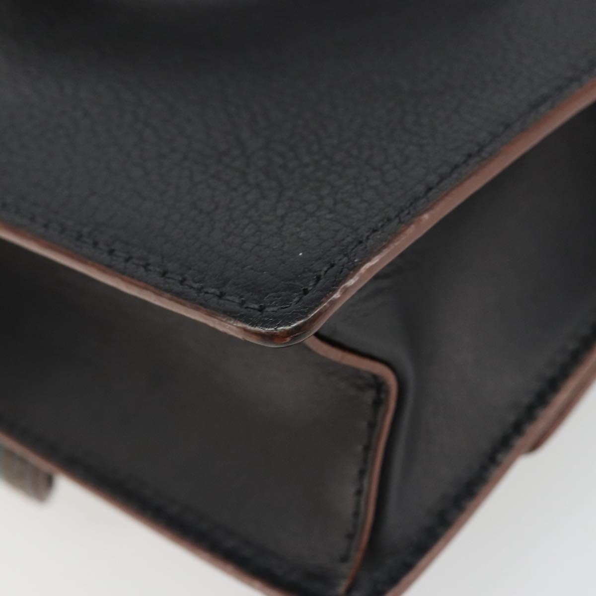 Miu Miu Shoulder Bag Leather Black Gold Auth 185592A