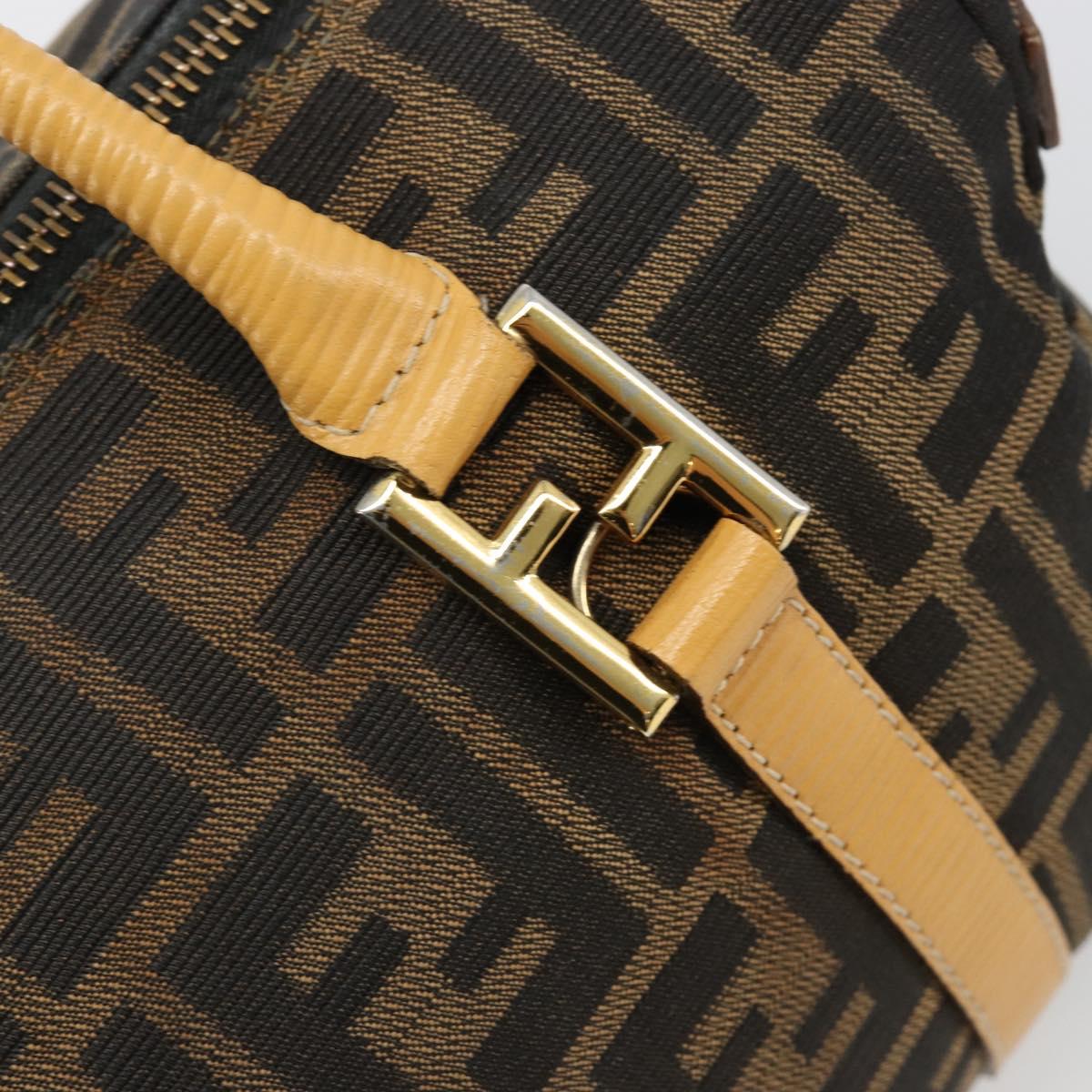 FENDI Zucca Canvas Hand Bag 2way Black Brown Auth 185594A