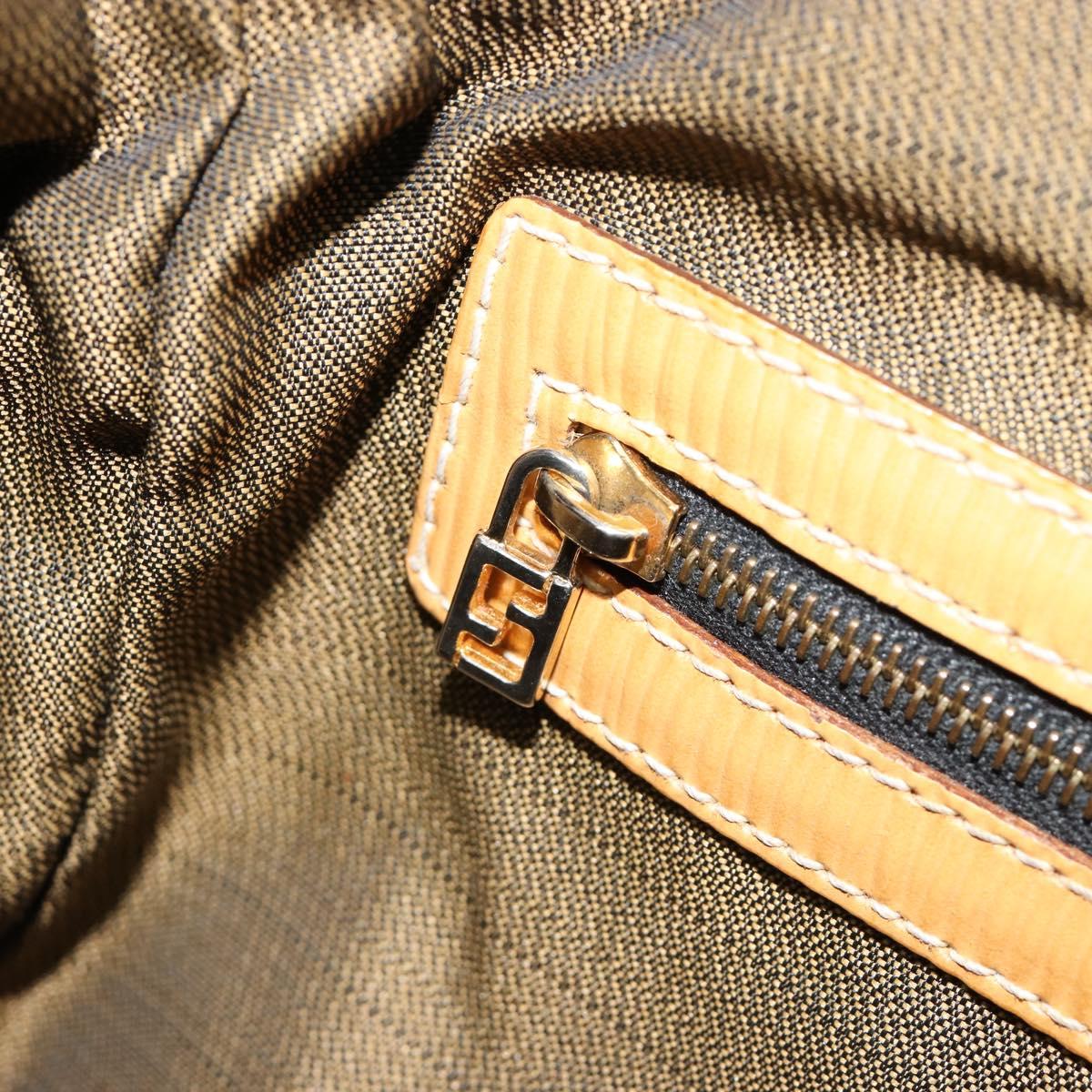 FENDI Zucca Canvas Hand Bag 2way Black Brown Auth 185594A