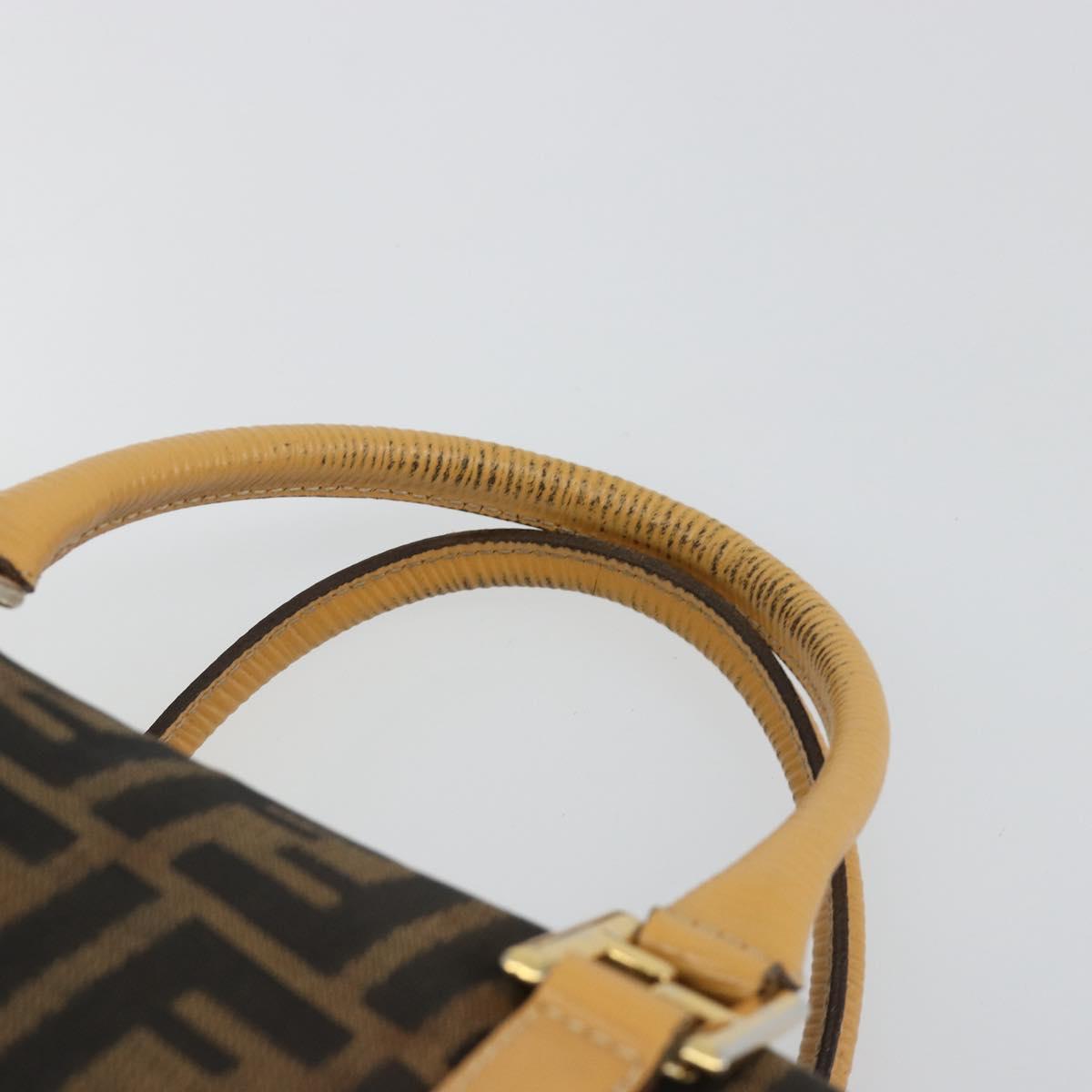FENDI Zucca Canvas Hand Bag 2way Black Brown Auth 185594A