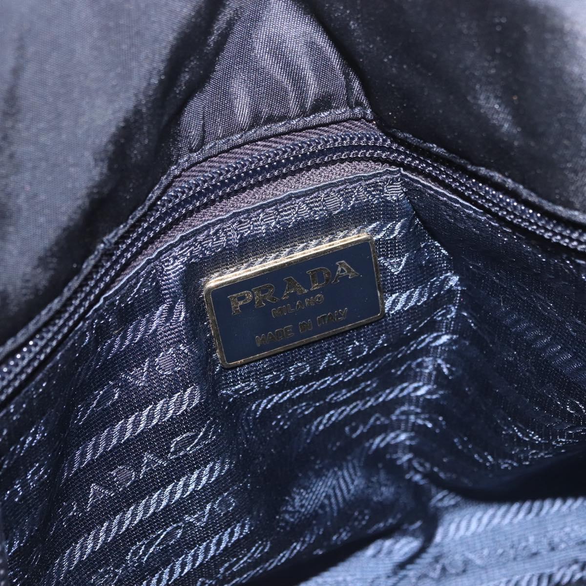 PRADA Chain Shoulder Bag Leather Black Gold Auth 185597A