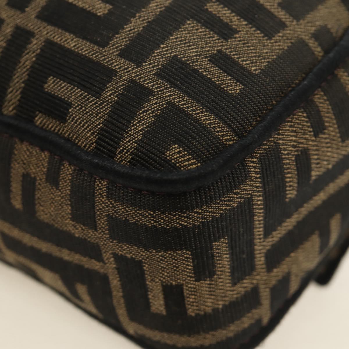 FENDI Zucca Canvas Mamma Baguette Shoulder Bag 2way Black Brown Auth 185598SM