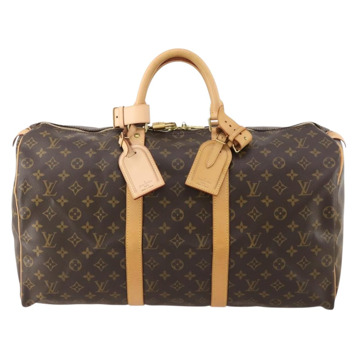 LOUIS VUITTON Monogram Keepall 50 Boston Bag M41426 LV Auth 185599SAM