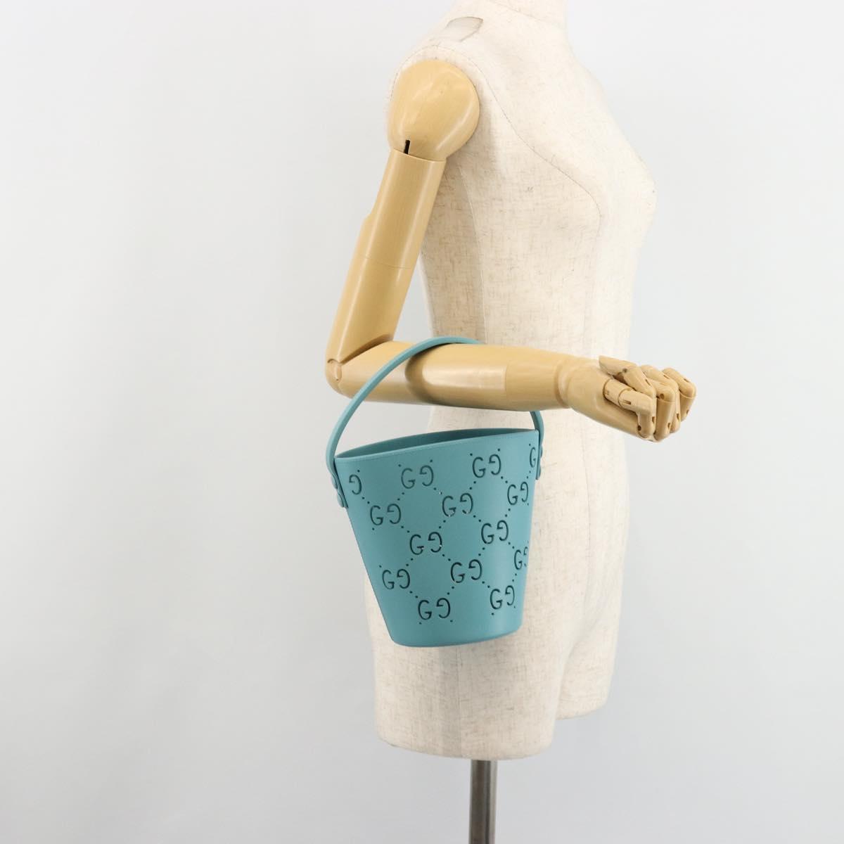GUCCI Children's Hand Bag rubber Turquoise Blue 723051 Auth 185604M