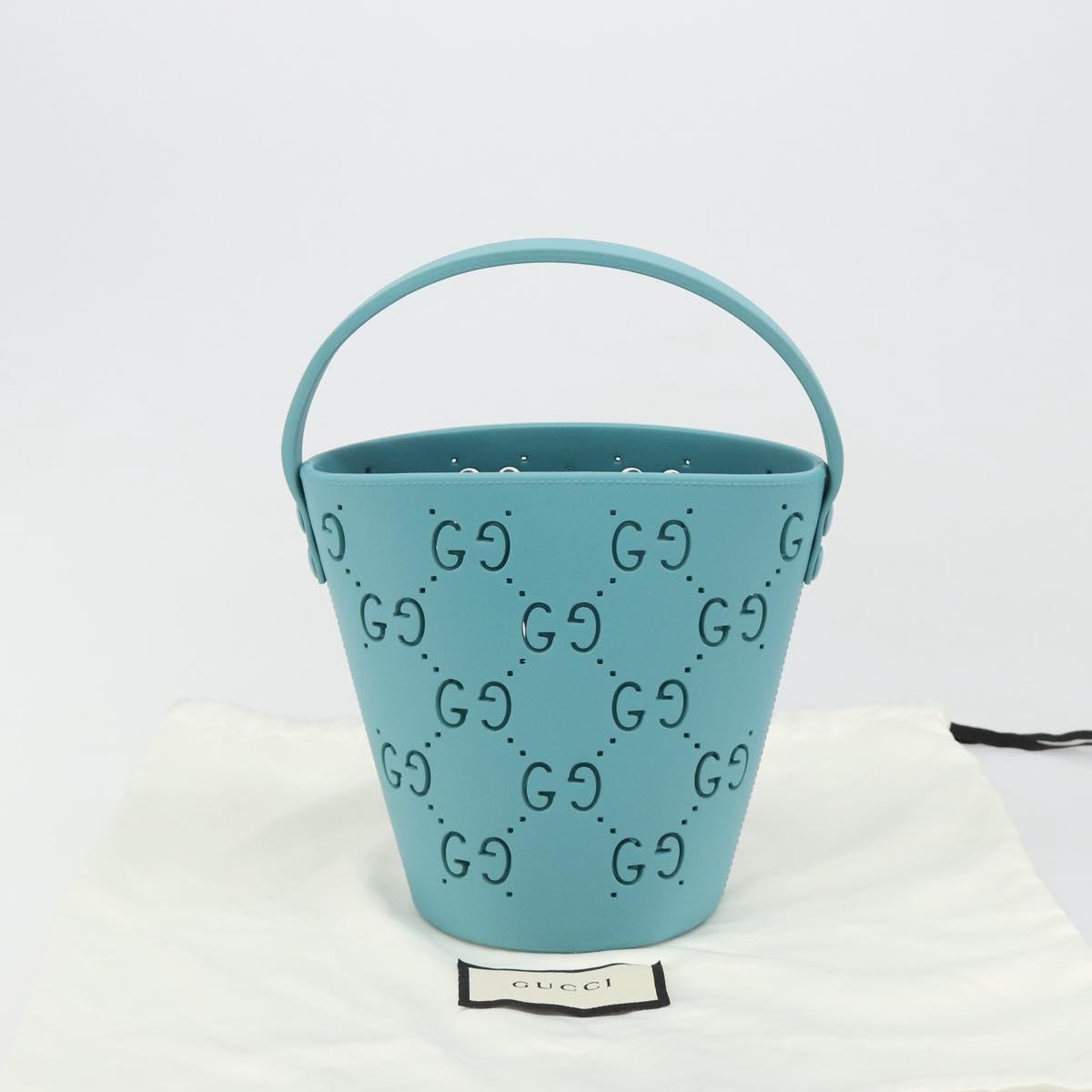 GUCCI Children's Hand Bag rubber Turquoise Blue 723051 Auth 185604M