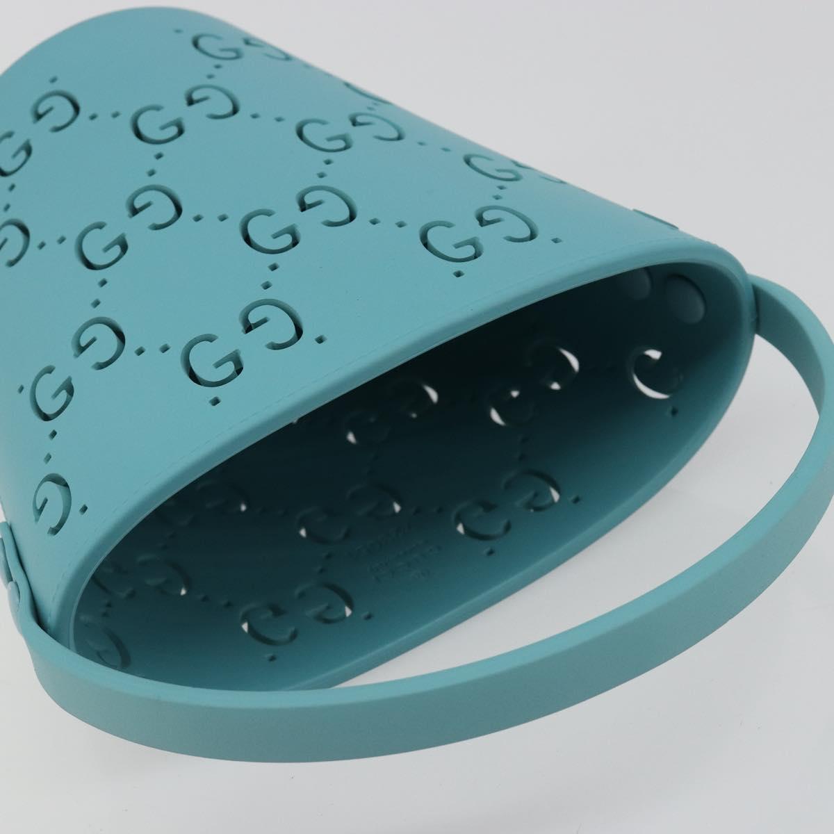 GUCCI Children's Hand Bag rubber Turquoise Blue 723051 Auth 185604M