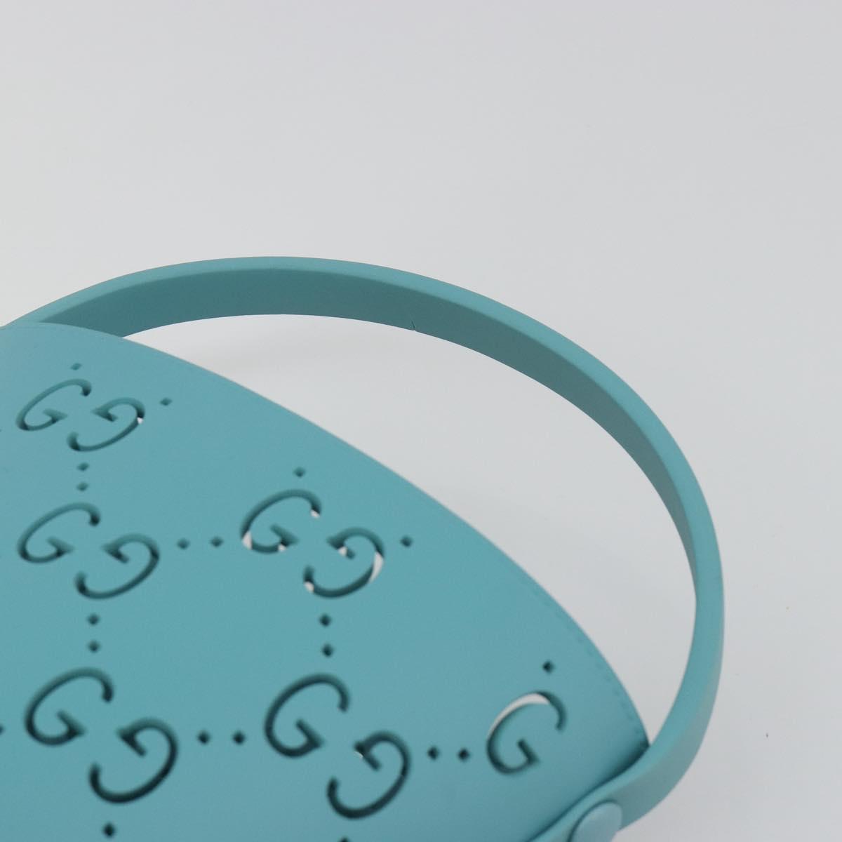 GUCCI Children's Hand Bag rubber Turquoise Blue 723051 Auth 185604M