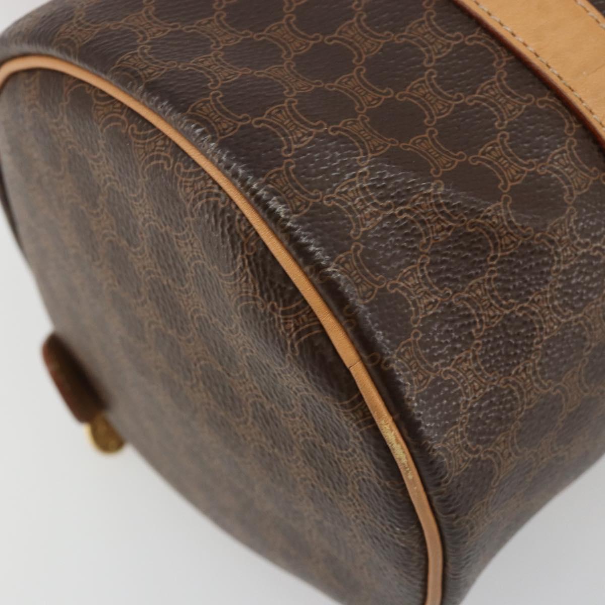 CELINE Macadam Canvas Shoulder Bag PVC Leather Brown Gold Auth 185605A