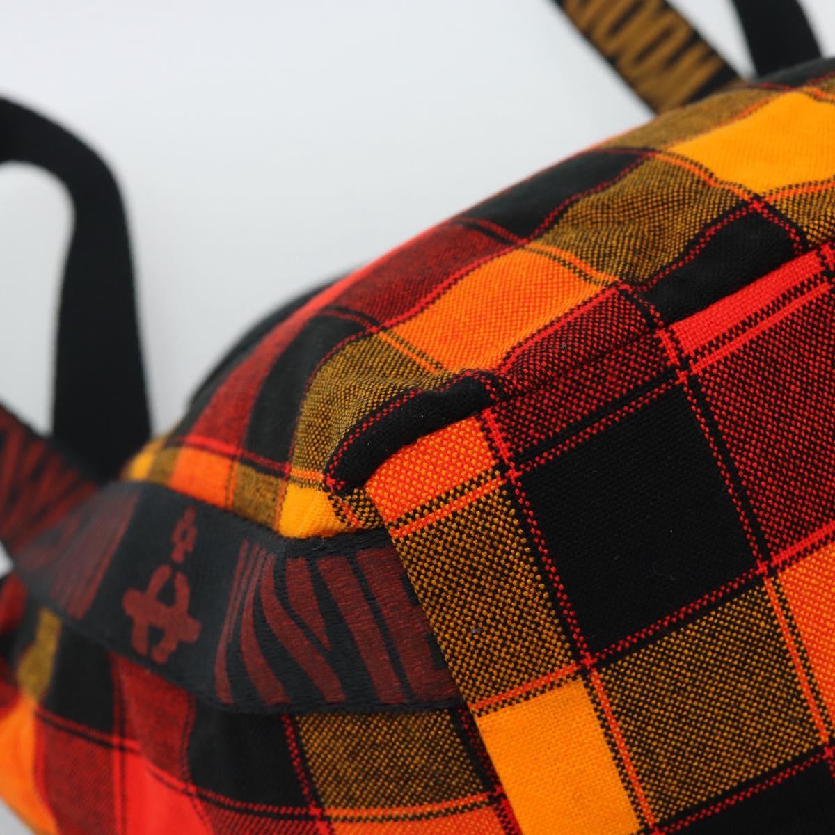 Vivienne Westwood Tote Bag Canvas Orange Gold Auth 185611A