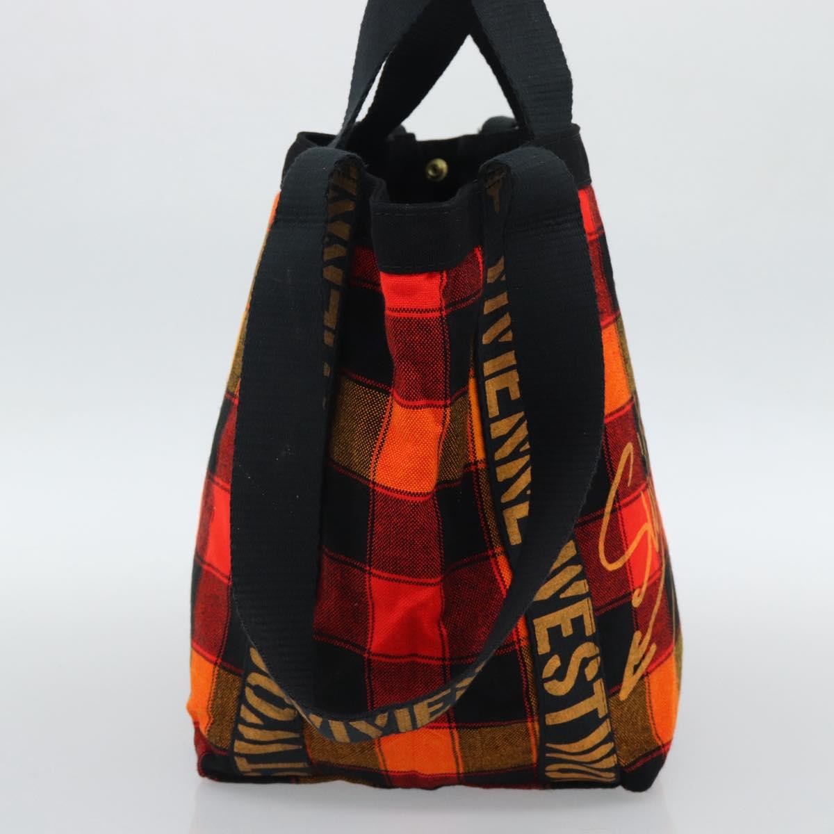 Vivienne Westwood Tote Bag Canvas Orange Gold Auth 185611A
