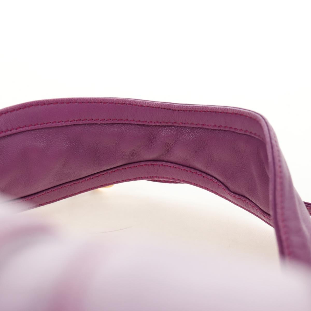 PRADA Shoulder Bag Leather 2way Purple Gold Auth 185613M