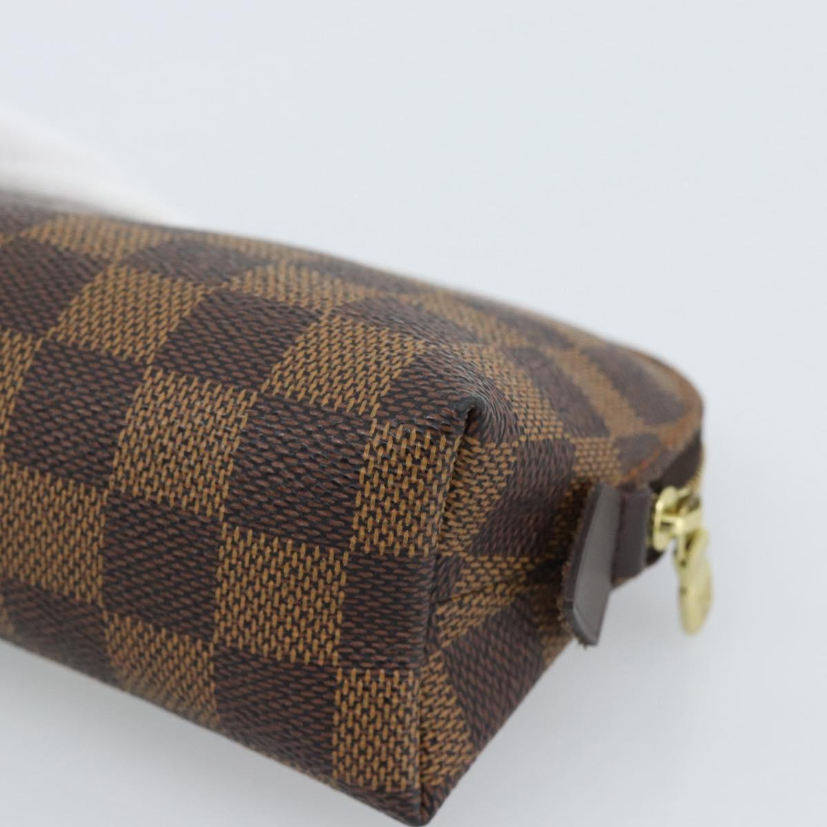 LOUIS VUITTON Damier Ebene Pochette Cosmetic PM Pouch N47516 LV Auth 185623