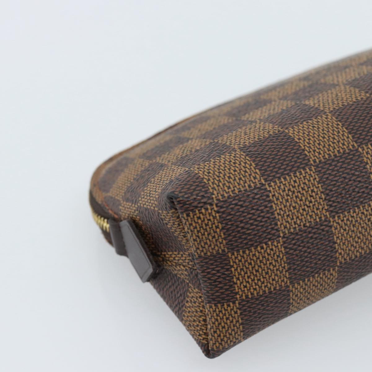 LOUIS VUITTON Damier Ebene Pochette Cosmetic PM Pouch N47516 LV Auth 185623