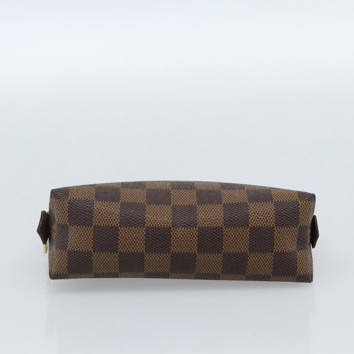 LOUIS VUITTON Damier Ebene Pochette Cosmetic PM Pouch N47516 LV Auth 185623