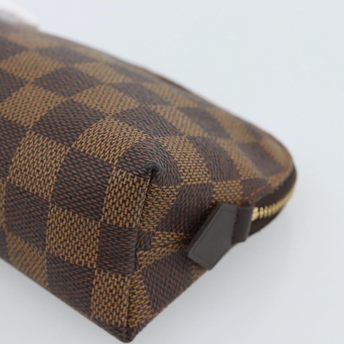 LOUIS VUITTON Damier Ebene Pochette Cosmetic PM Pouch N47516 LV Auth 185623