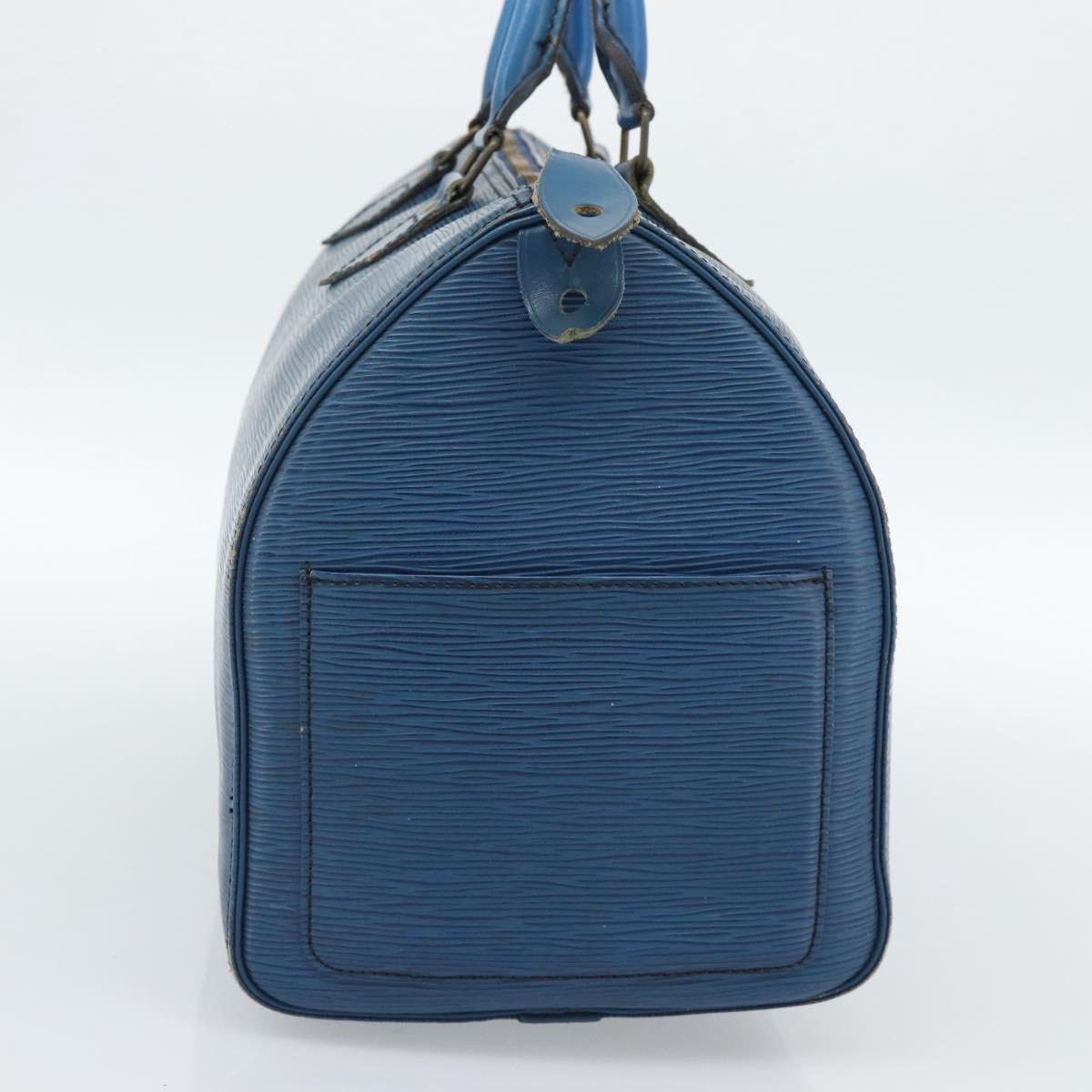 LOUIS VUITTON Epi Speedy 35 Hand Bag Toledo Blue M42995 LV Auth 185633