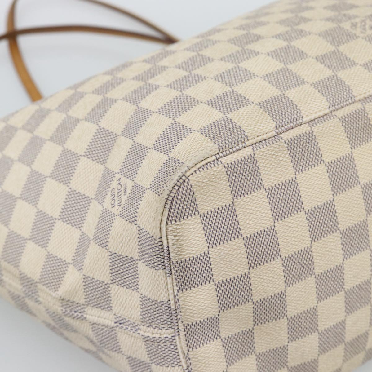 LOUIS VUITTON Damier Azur Neverfull MM Tote Bag N41605 LV Auth 185639