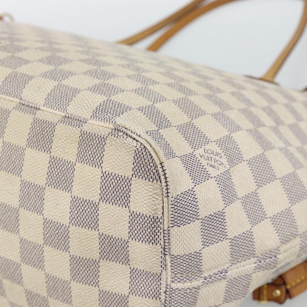 LOUIS VUITTON Damier Azur Neverfull MM Tote Bag N41605 LV Auth 185639