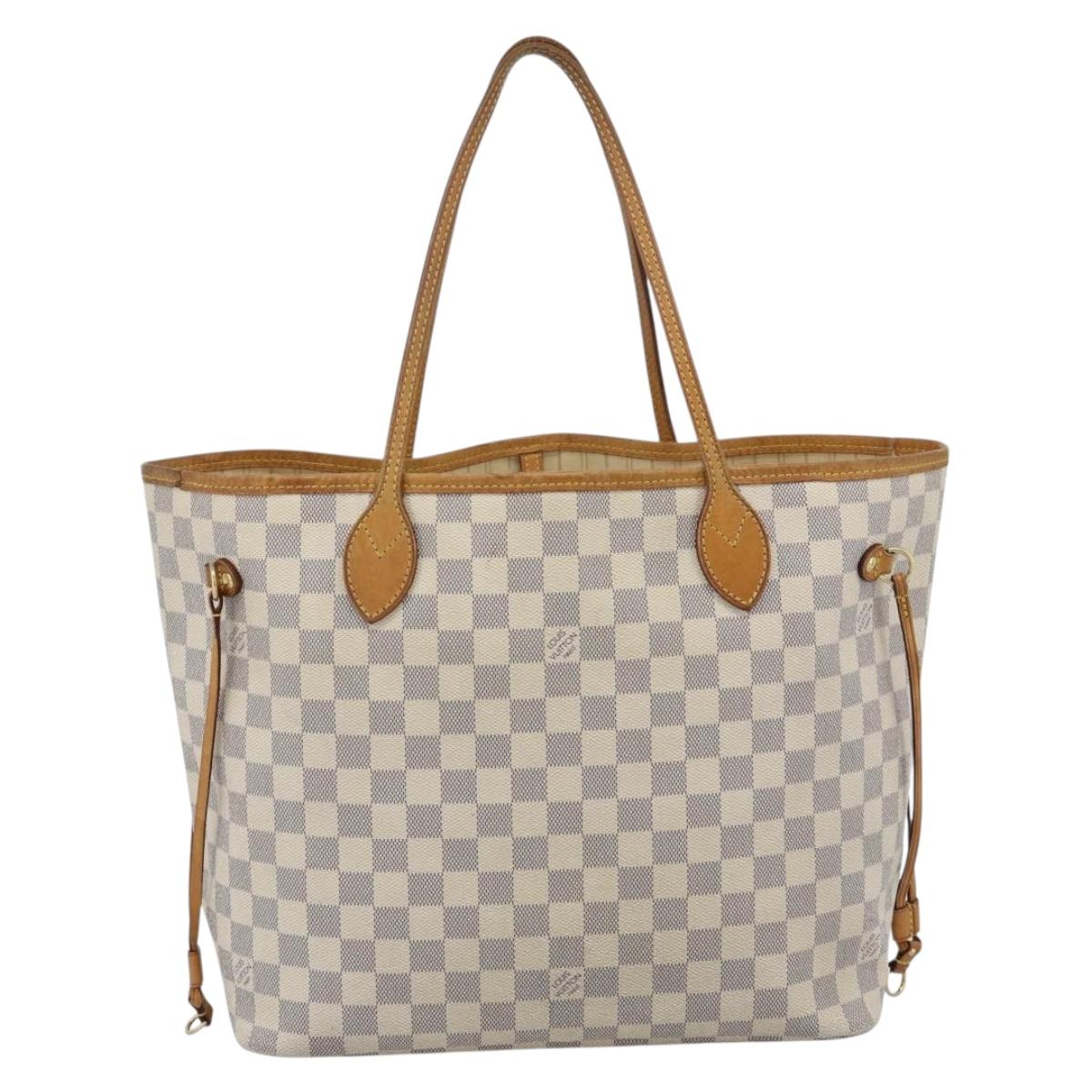LOUIS VUITTON Damier Azur Neverfull MM Tote Bag N41605 LV Auth 185639