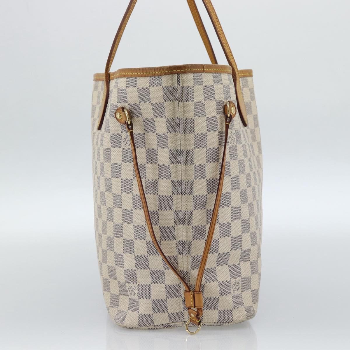 LOUIS VUITTON Damier Azur Neverfull MM Tote Bag N41605 LV Auth 185639