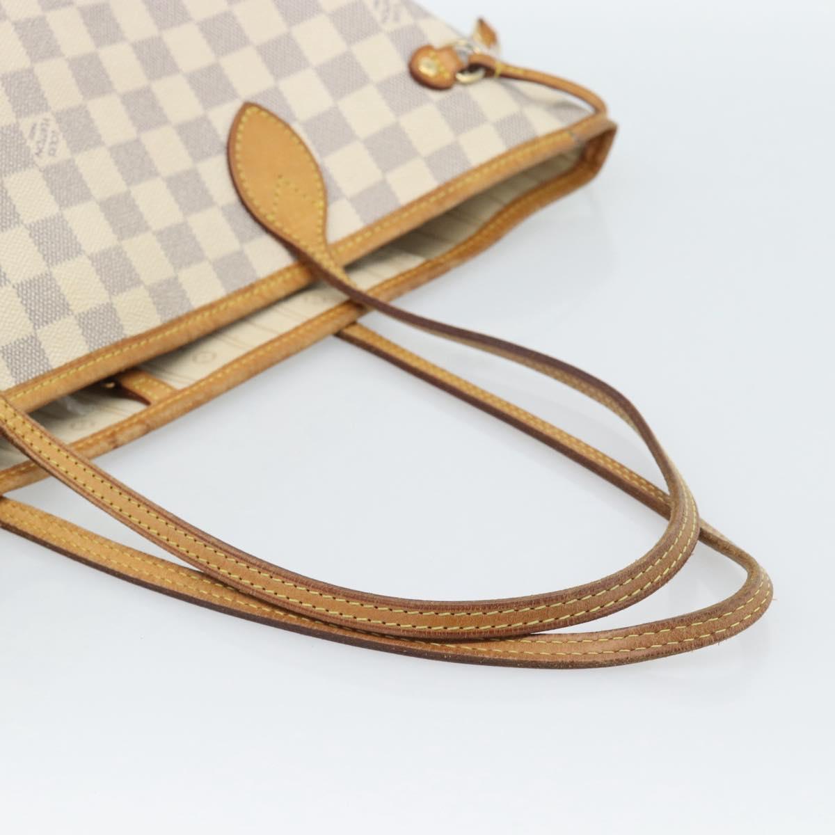 LOUIS VUITTON Damier Azur Neverfull MM Tote Bag N41605 LV Auth 185639