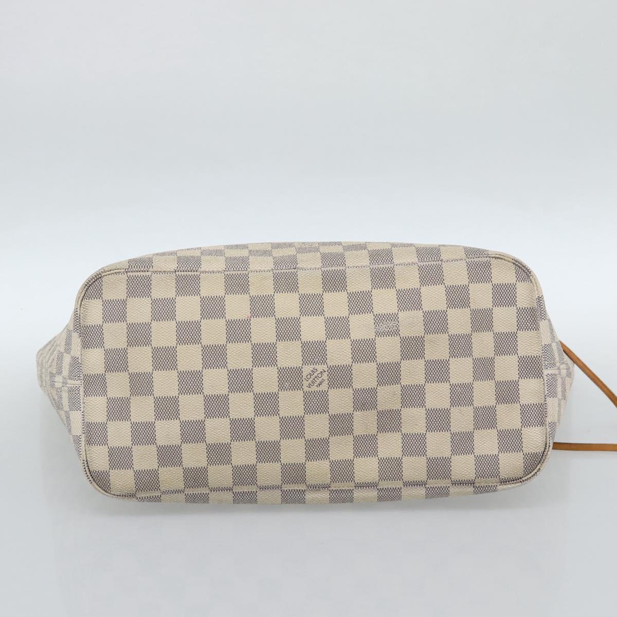 LOUIS VUITTON Damier Azur Neverfull MM Tote Bag N41605 LV Auth 185639