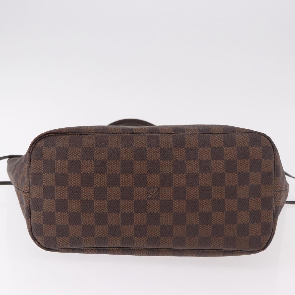 LOUIS VUITTON Damier Ebene Neverfull MM Tote Bag N51105 LV Auth 185640