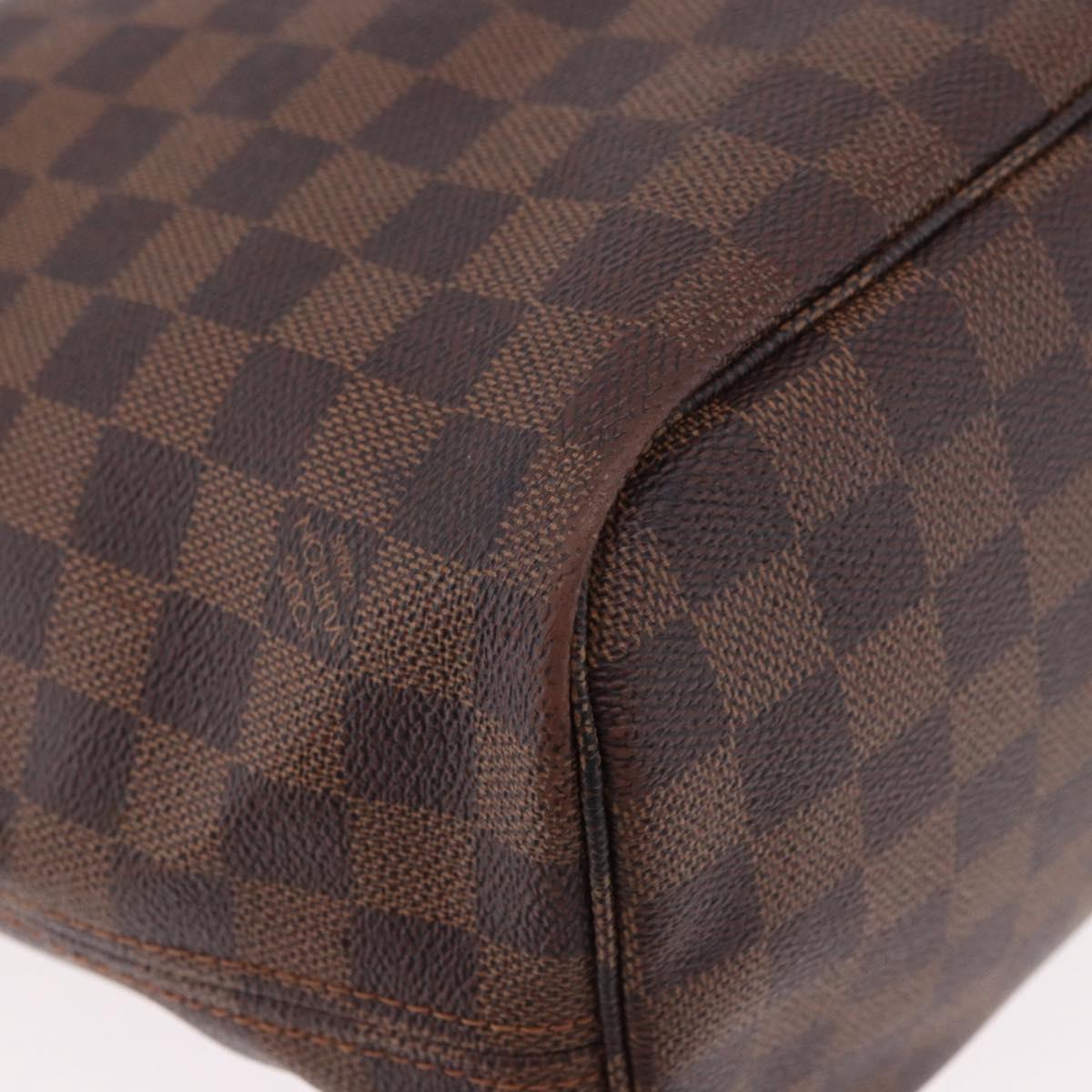 LOUIS VUITTON Damier Ebene Neverfull MM Tote Bag N51105 LV Auth 185640