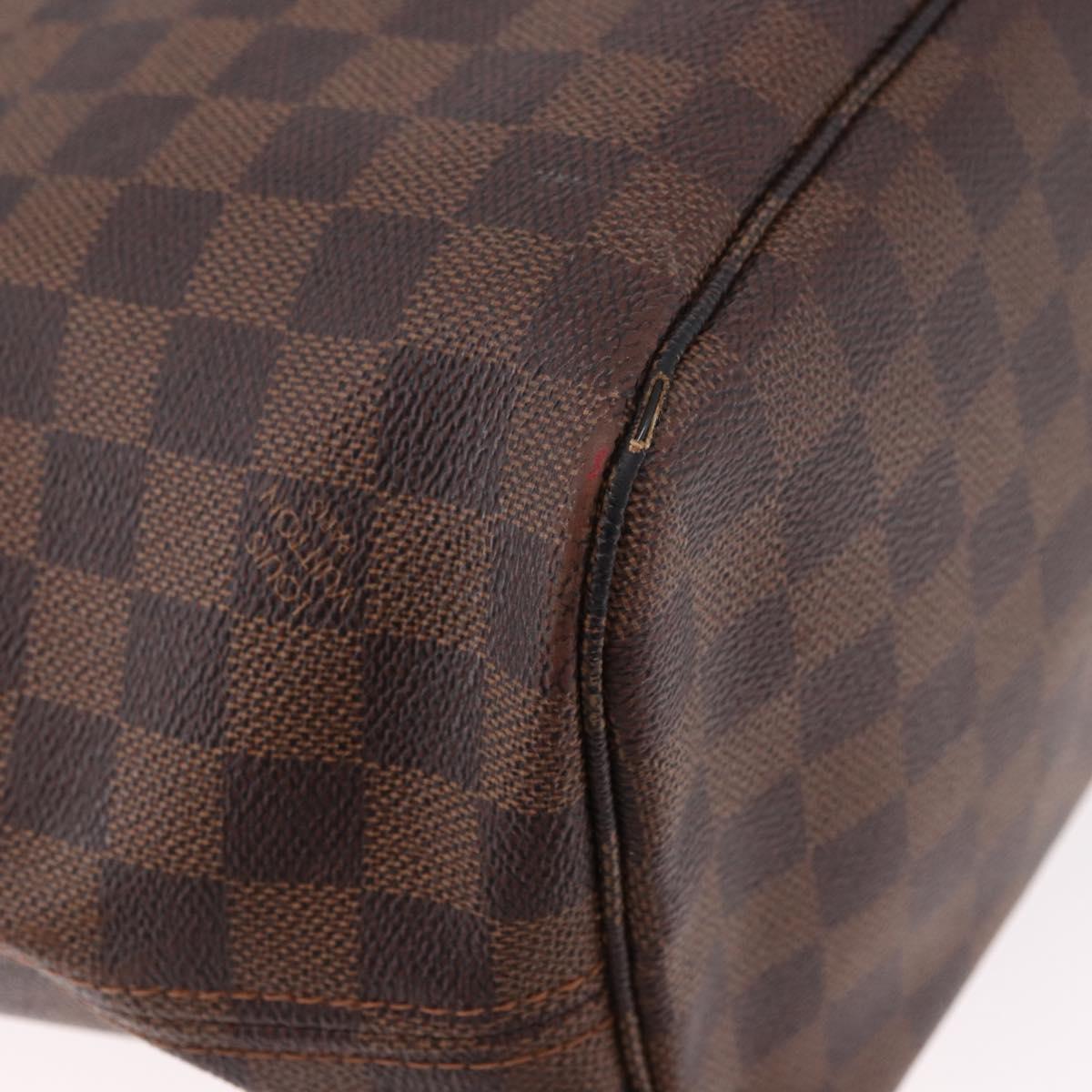 LOUIS VUITTON Damier Ebene Neverfull MM Tote Bag N51105 LV Auth 185640