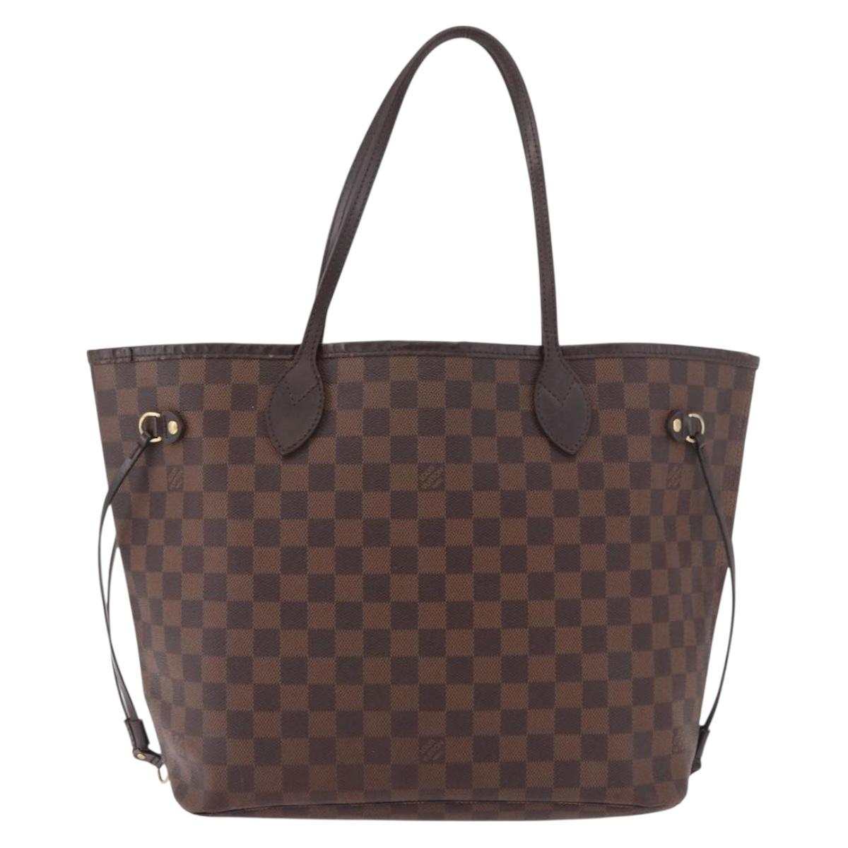 LOUIS VUITTON Damier Ebene Neverfull MM Tote Bag N51105 LV Auth 185640