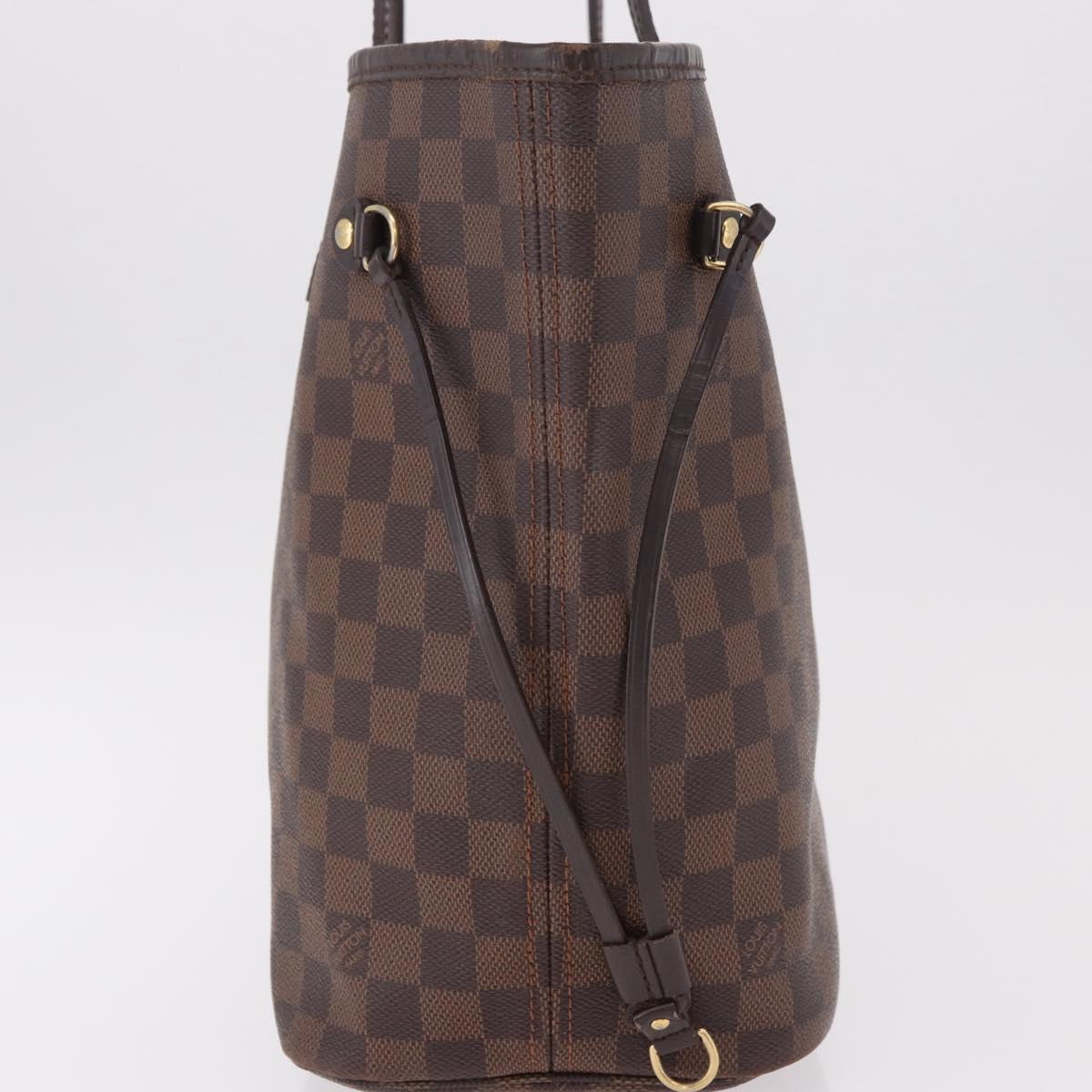 LOUIS VUITTON Damier Ebene Neverfull MM Tote Bag N51105 LV Auth 185640