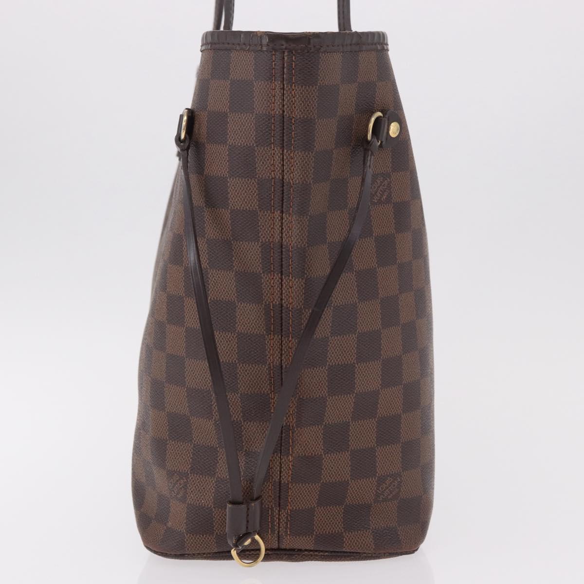 LOUIS VUITTON Damier Ebene Neverfull MM Tote Bag N51105 LV Auth 185640