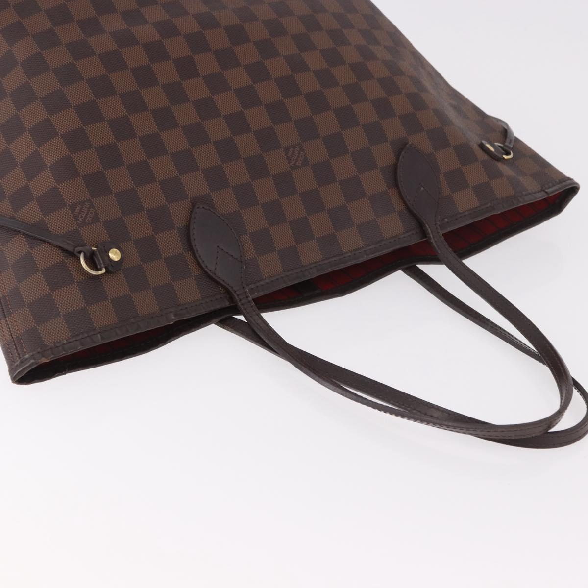 LOUIS VUITTON Damier Ebene Neverfull MM Tote Bag N51105 LV Auth 185640