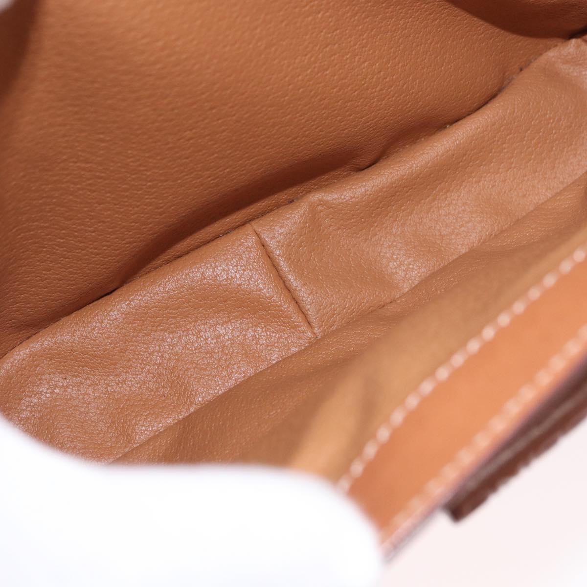 CELINE Macadam Canvas Hand Bag PVC Leather Brown Gold Auth 185642