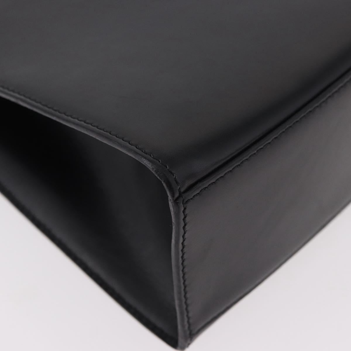 CELINE Hand Bag Leather Black Gold Auth 185644V