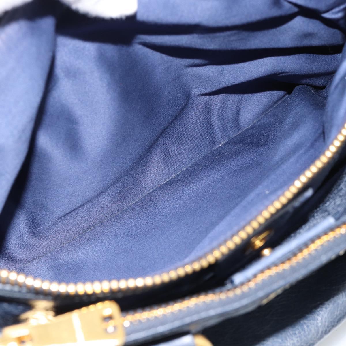 Miu Miu Hand Bag Leather 2way Navy Gold Auth 185645V
