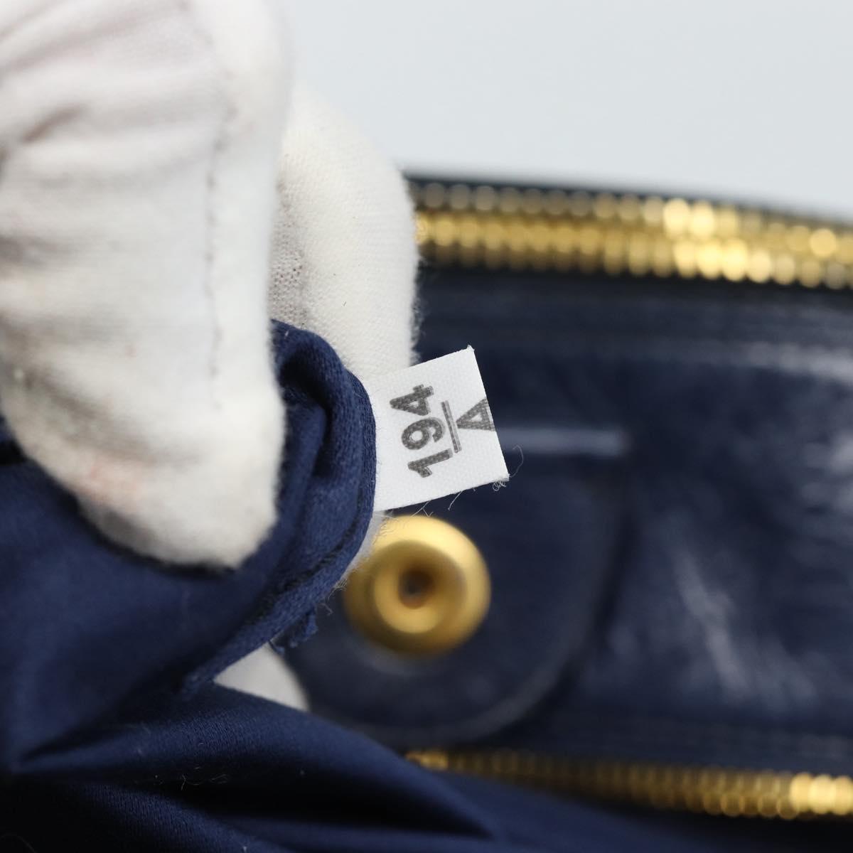 Miu Miu Hand Bag Leather 2way Navy Gold Auth 185645V