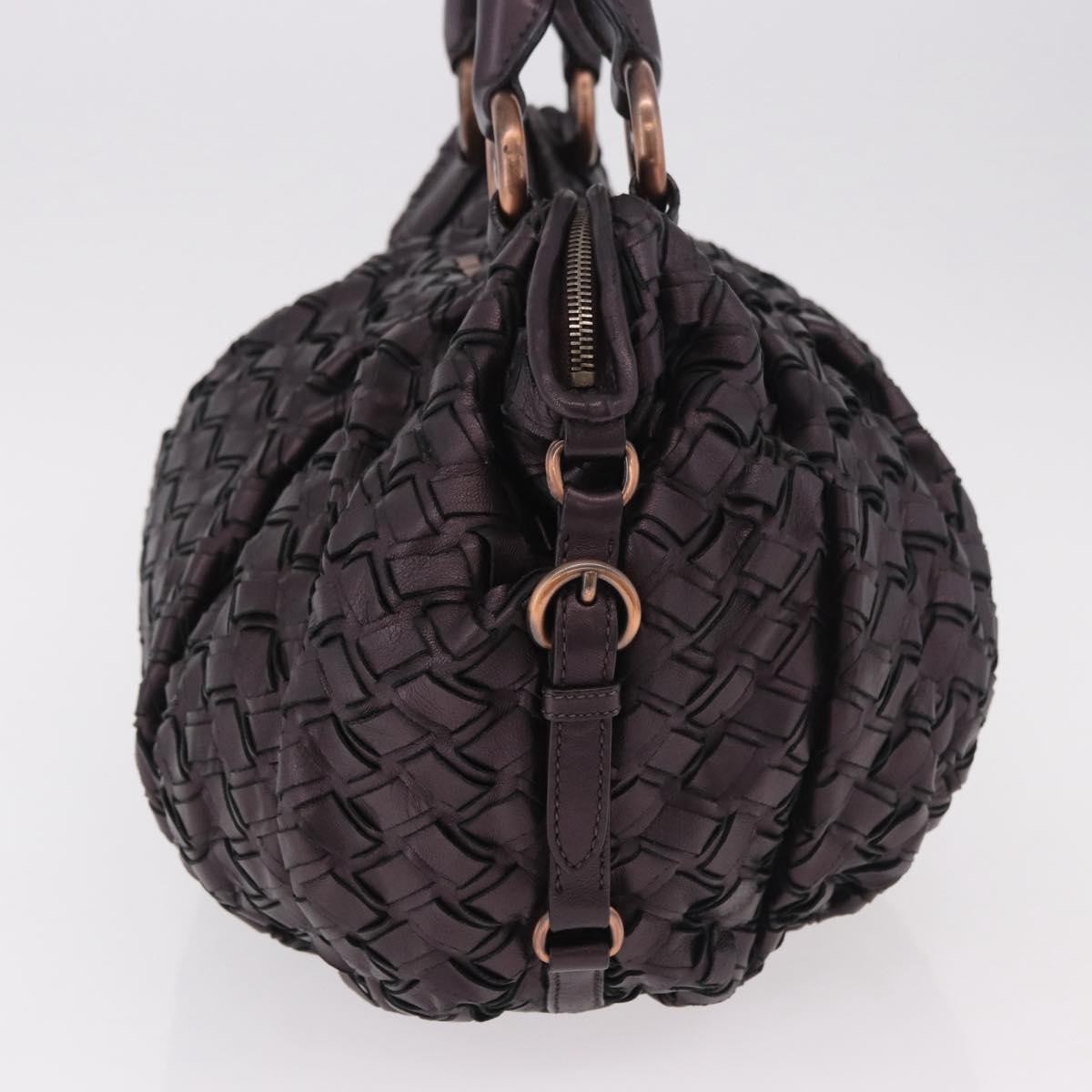 Miu Miu Hand Bag Leather Purple Auth 185647M