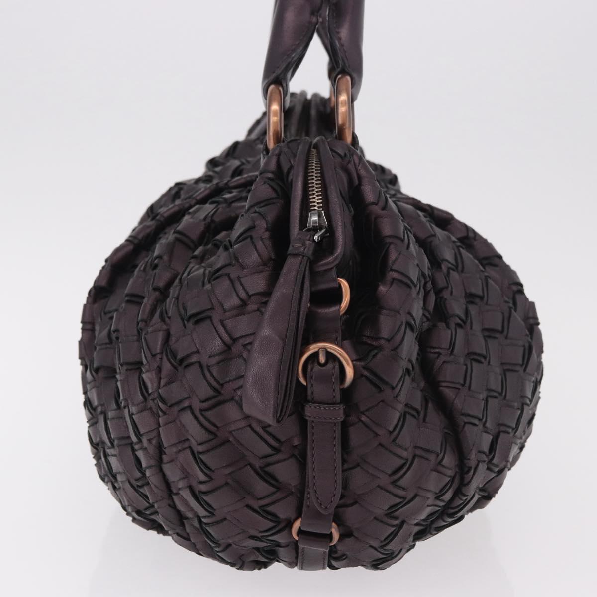 Miu Miu Hand Bag Leather Purple Auth 185647M