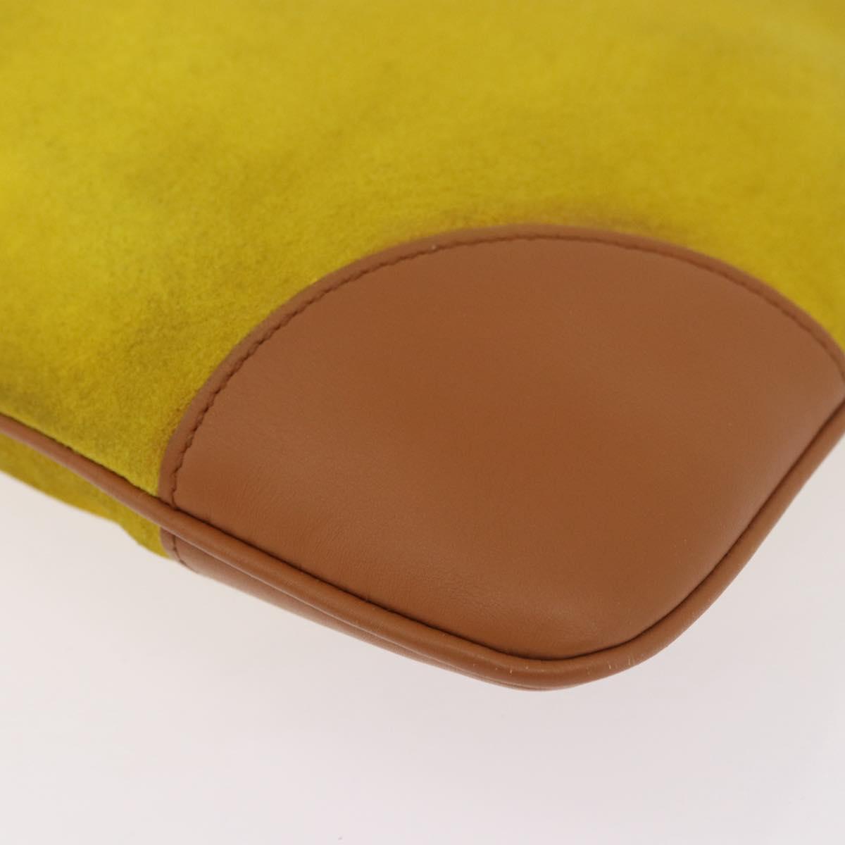 GUCCI Jackie Shoulder Bag Suede Yellow Gold 001 4060 Auth 185648