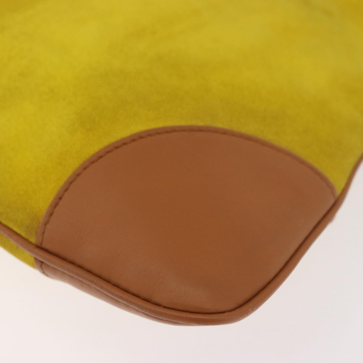 GUCCI Jackie Shoulder Bag Suede Yellow Gold 001 4060 Auth 185648