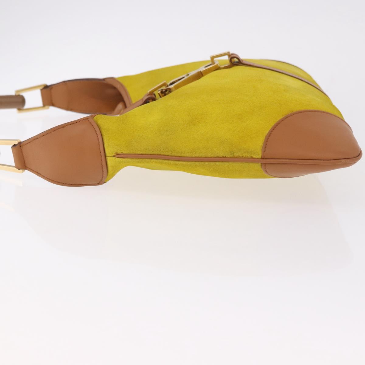 GUCCI Jackie Shoulder Bag Suede Yellow Gold 001 4060 Auth 185648