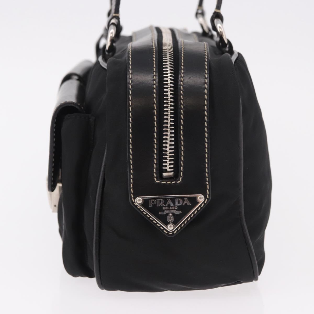 PRADA Shoulder Bag Nylon Black Silver Auth 185658SAM