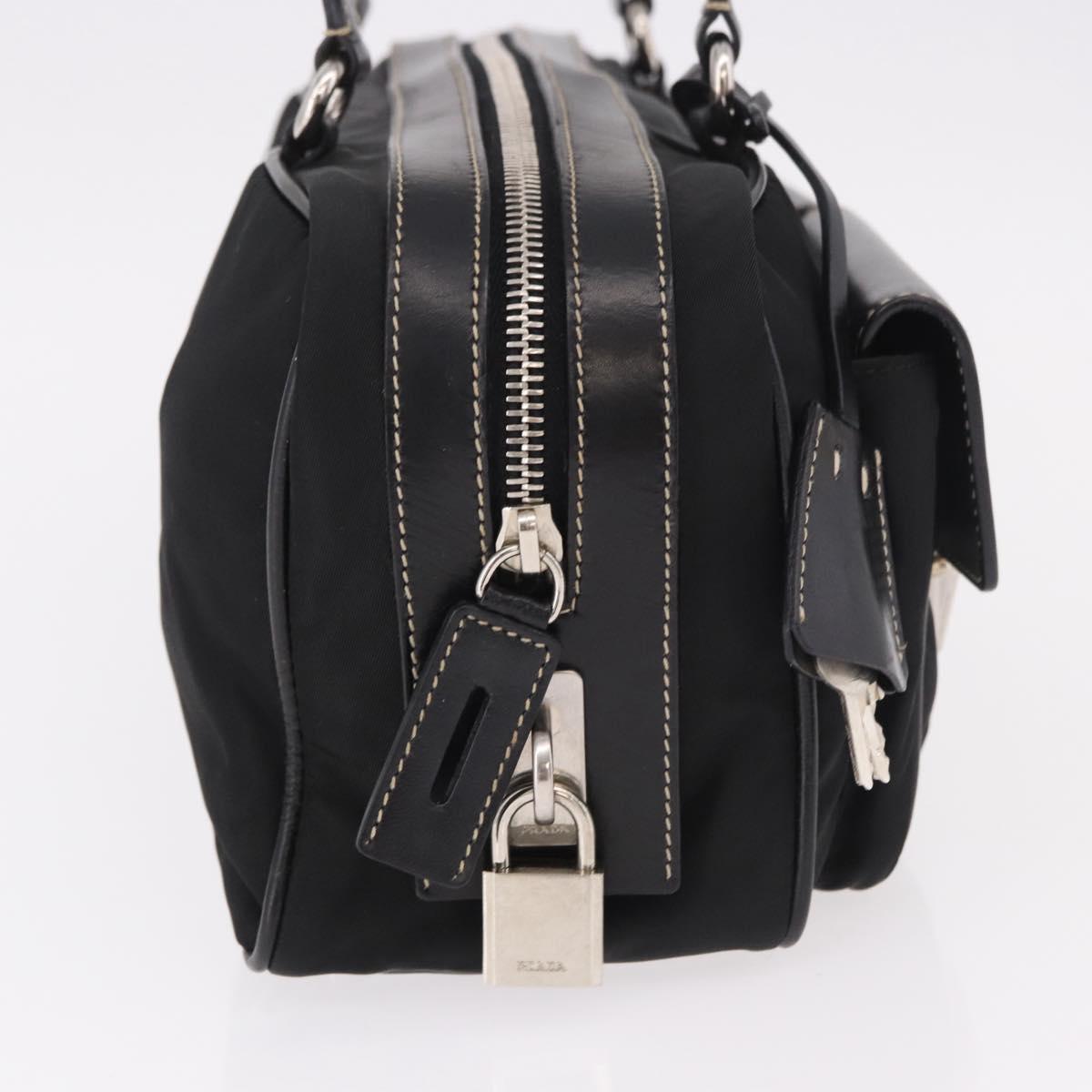 PRADA Shoulder Bag Nylon Black Silver Auth 185658SAM