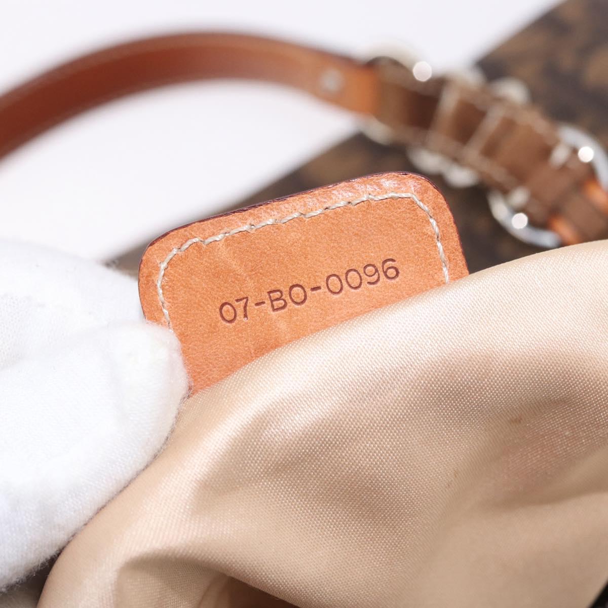 Christian Dior Trotter Canvas Romantic Chain Bag PVC Brown Silver Auth 185666SAM