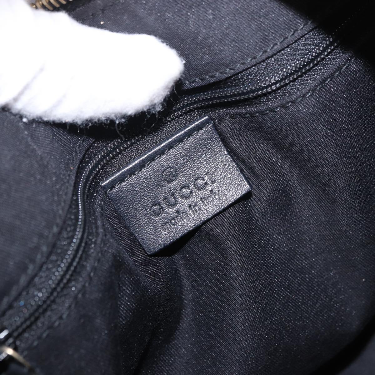 GUCCI GG Canvas Abbey Shoulder Bag Black Gold 190525 Auth 185668V