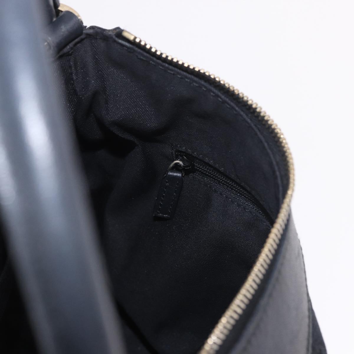 GUCCI GG Canvas Abbey Shoulder Bag Black Gold 190525 Auth 185668V